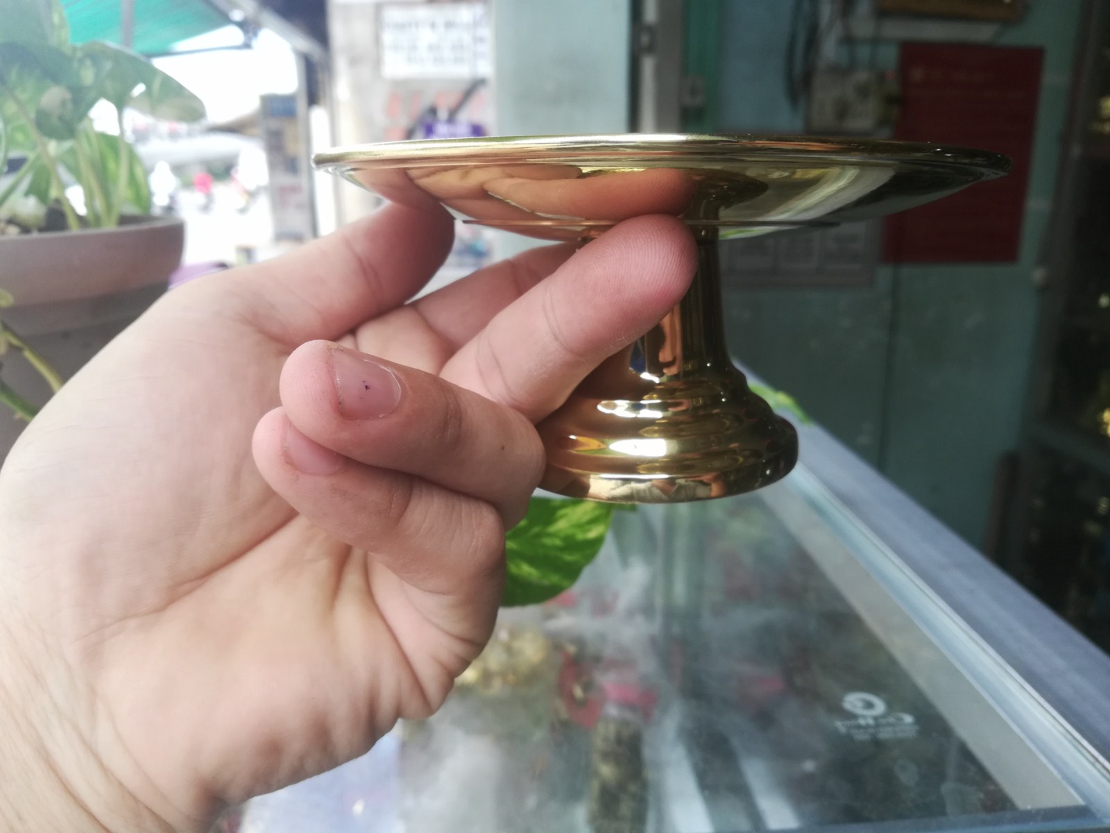 Dĩa đựng trái cây 13cm bé bằng đồng