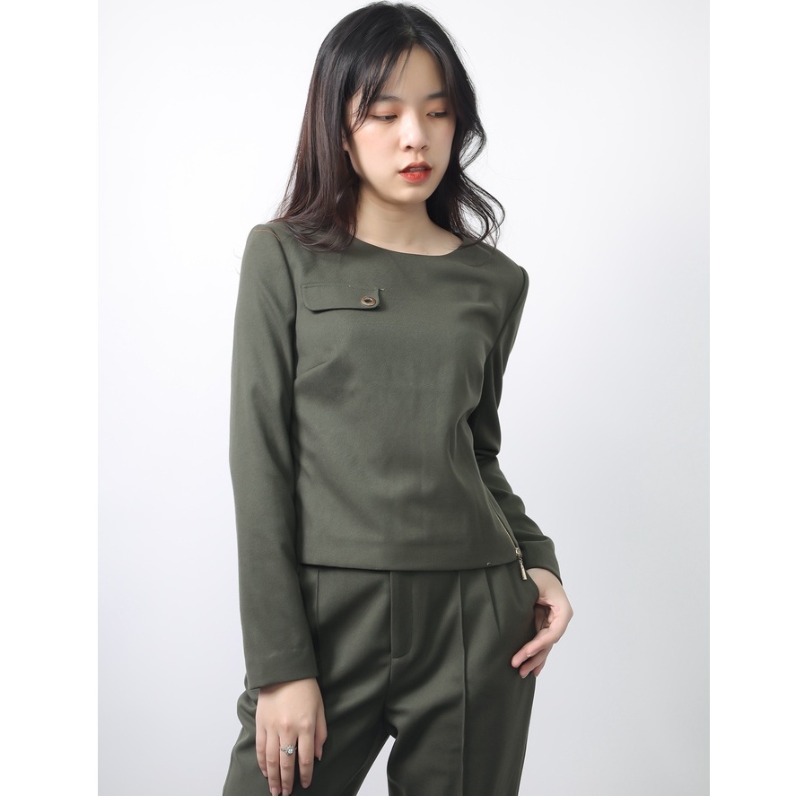Áo vest dạ dài tay cổ tròn emspo agl0069