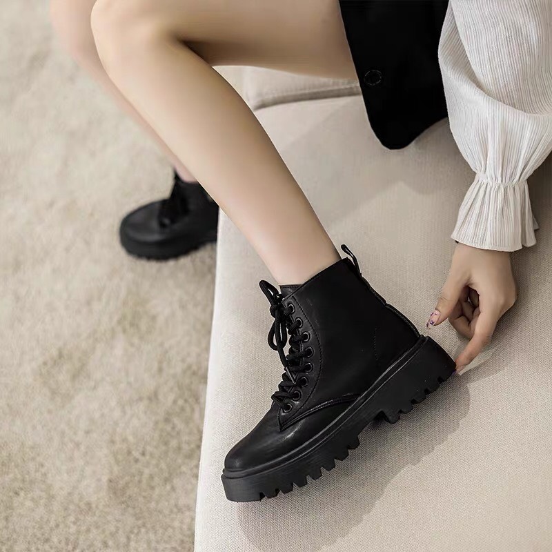 (VIDEO THẬT) Giày Boot nữ  cổ cao chất da Hàn quốc siêu xinh