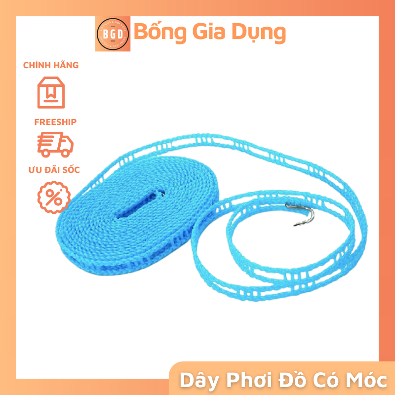 Dây phơi đồ thông minh không cần cặp có móc 2 đầu