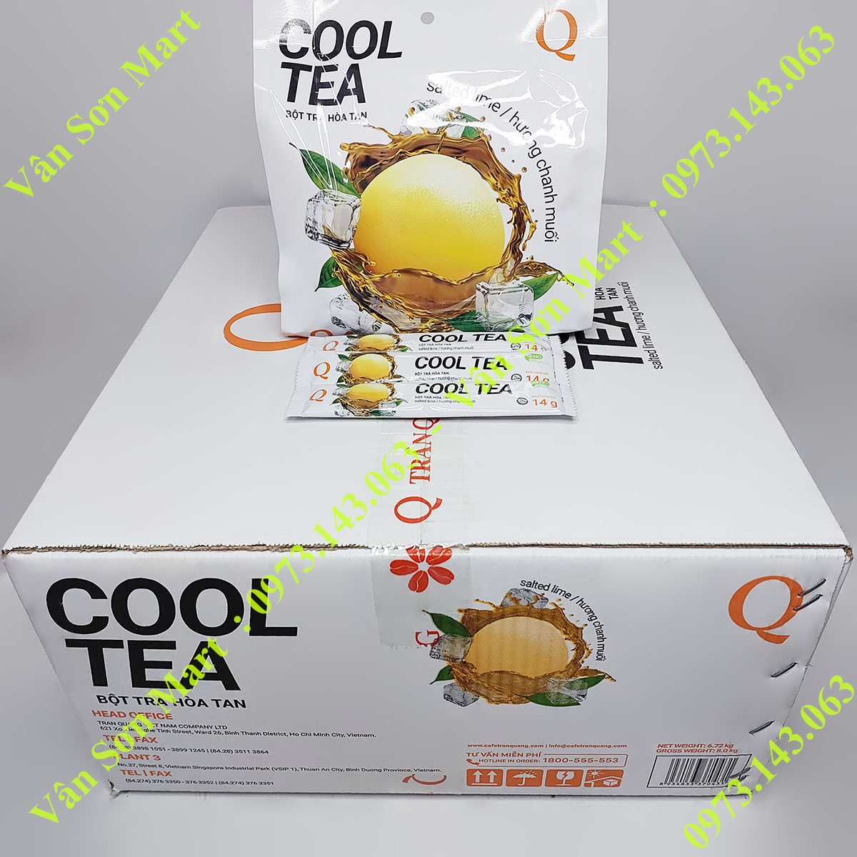Trà Chanh Muối Cool Tea Trần Quang 336g (24 gói dài x 14g)