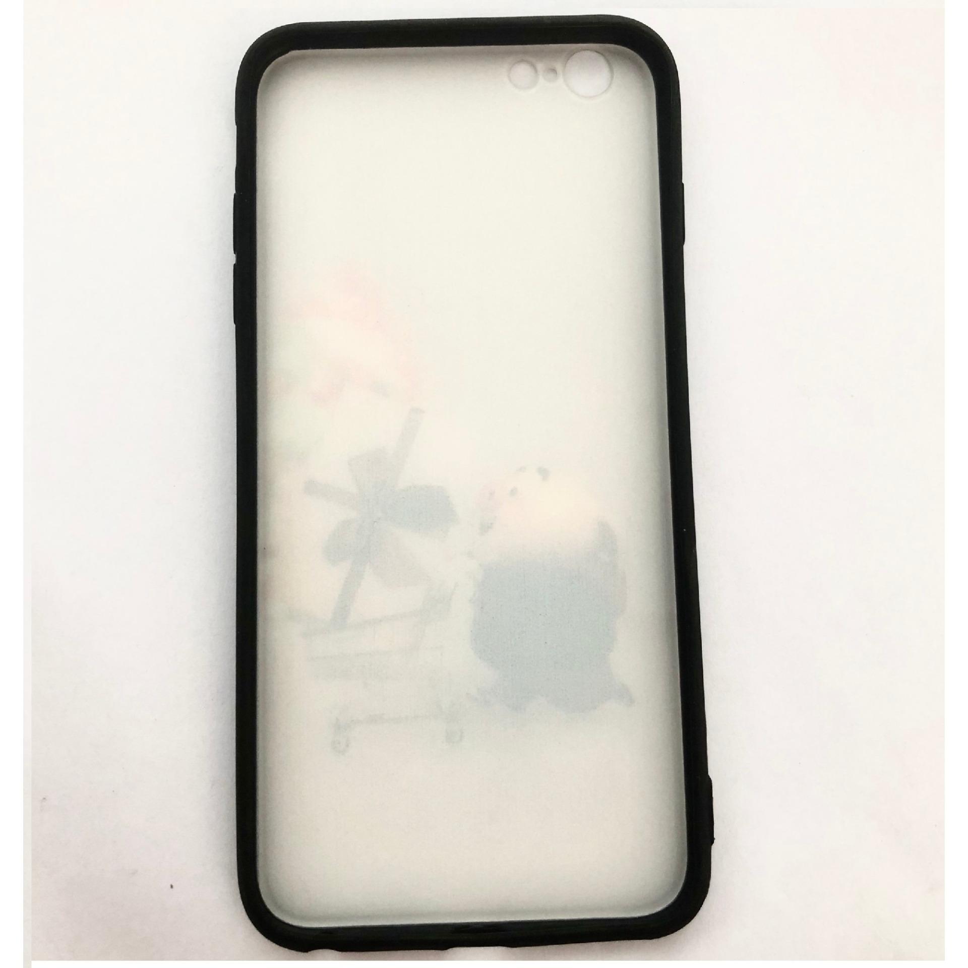 Ốp cứng viền dẻo Iphone 6 Plus/ 6s Plus (Thân trắng -  viền đen - in hình siêu cute)