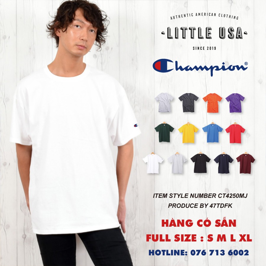 Áo thun champion trơn - champion basic tee - champion blank tee - champion t425 - authentic shipped usa