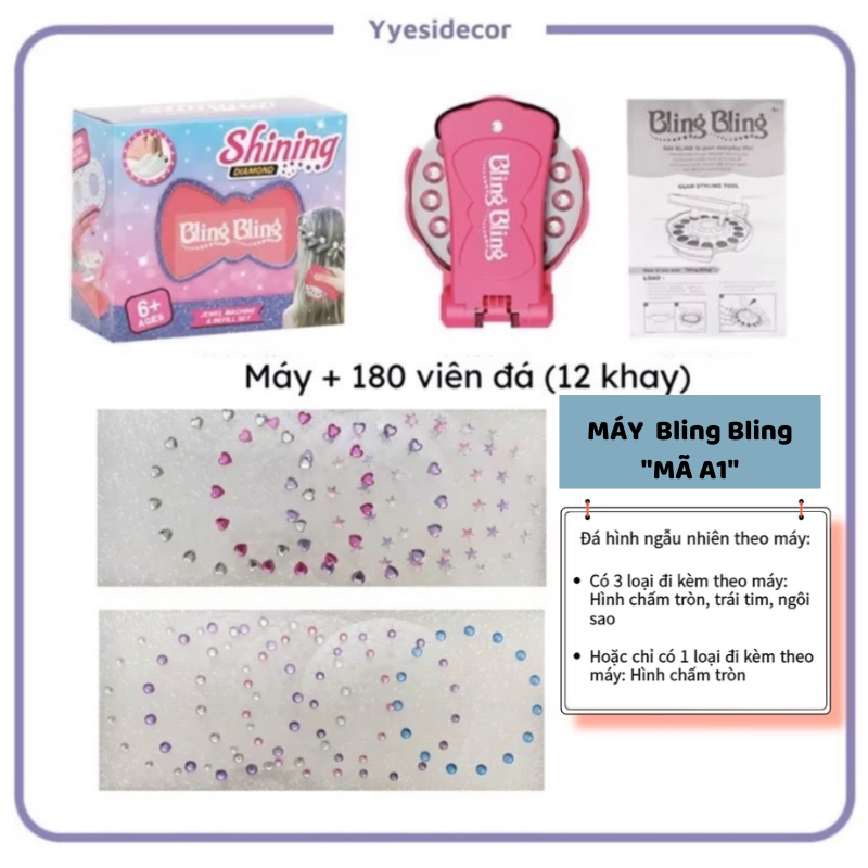Máy Bấm Tóc Đính Đá Lấp Lánh