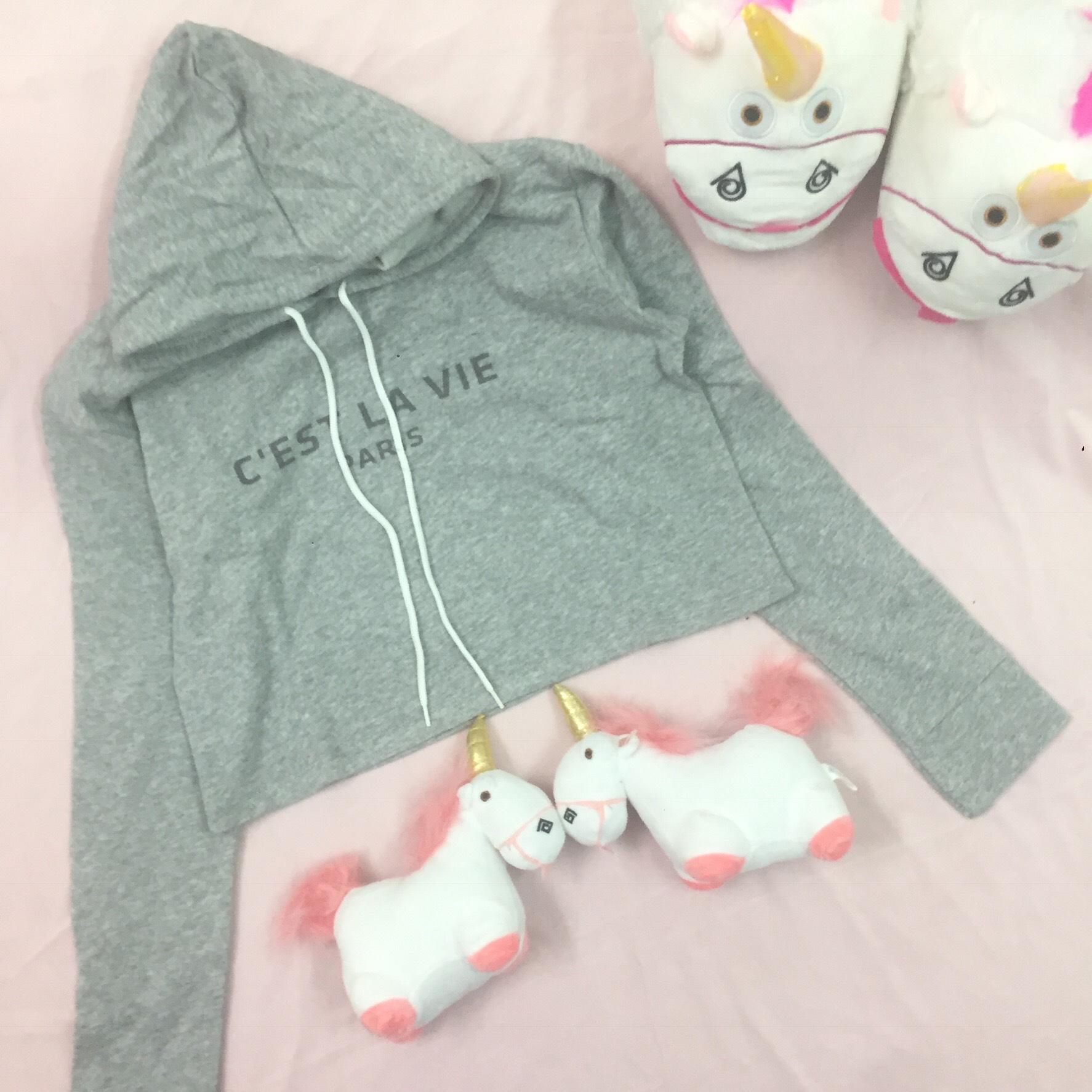 Hoodie croptop . Có ảnh thật