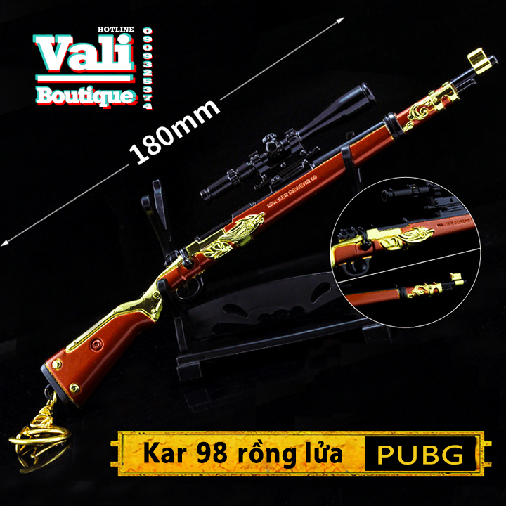 Móc khóa mô hình game PUBG - K98 Rồng Lửa - 18cm