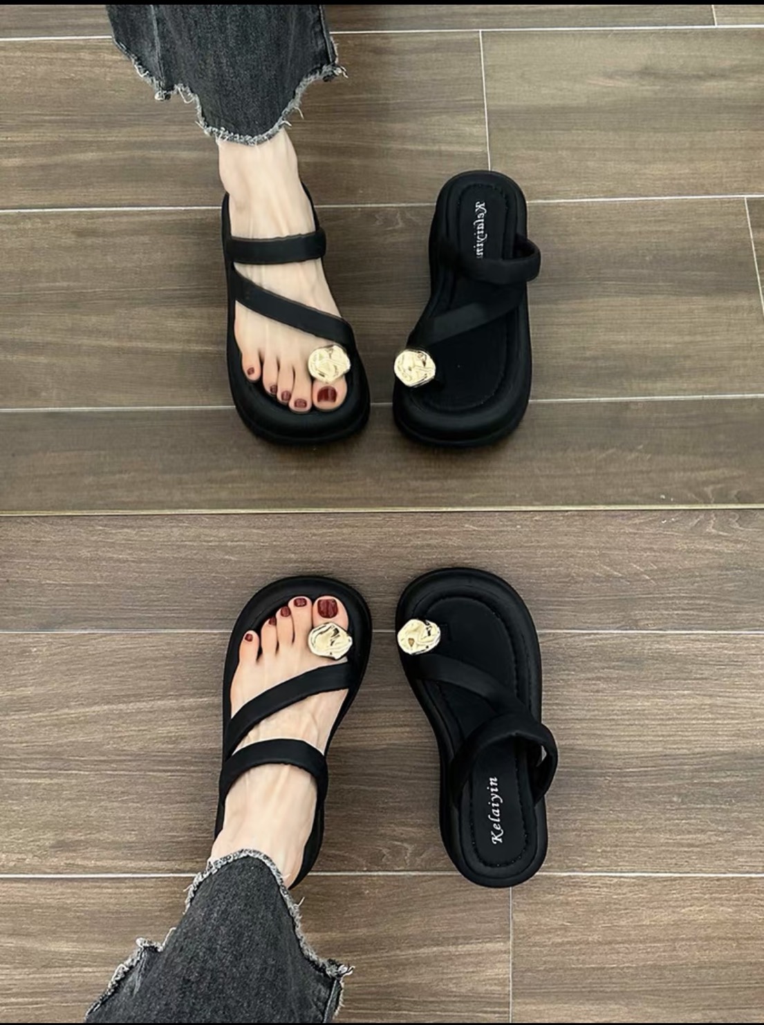Dép nữ đế bánh mì 7 cm MINSSO chất êm cực bền