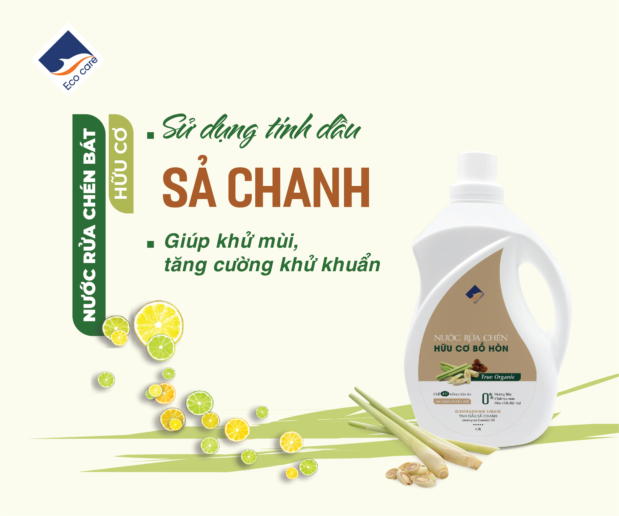 Nước rửa chén hữu cơ bồ hòn Ecocare