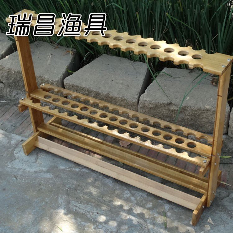 Kệ để cần câu 47 lỗ chất liệu gỗ cao cấp - kdc002