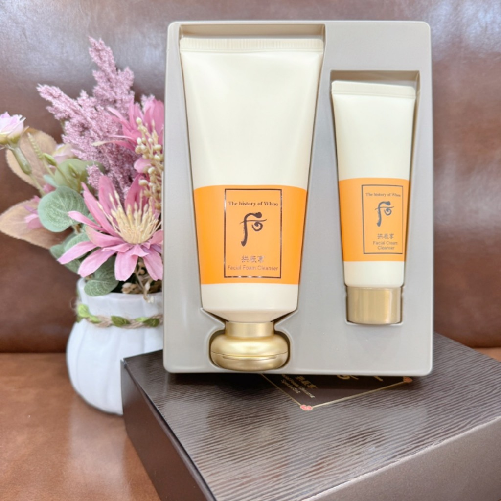 Set Sữa rửa mặt Whoo vàng -Facial Foam Cleanser đông y hoàng cung 180ml+40ml