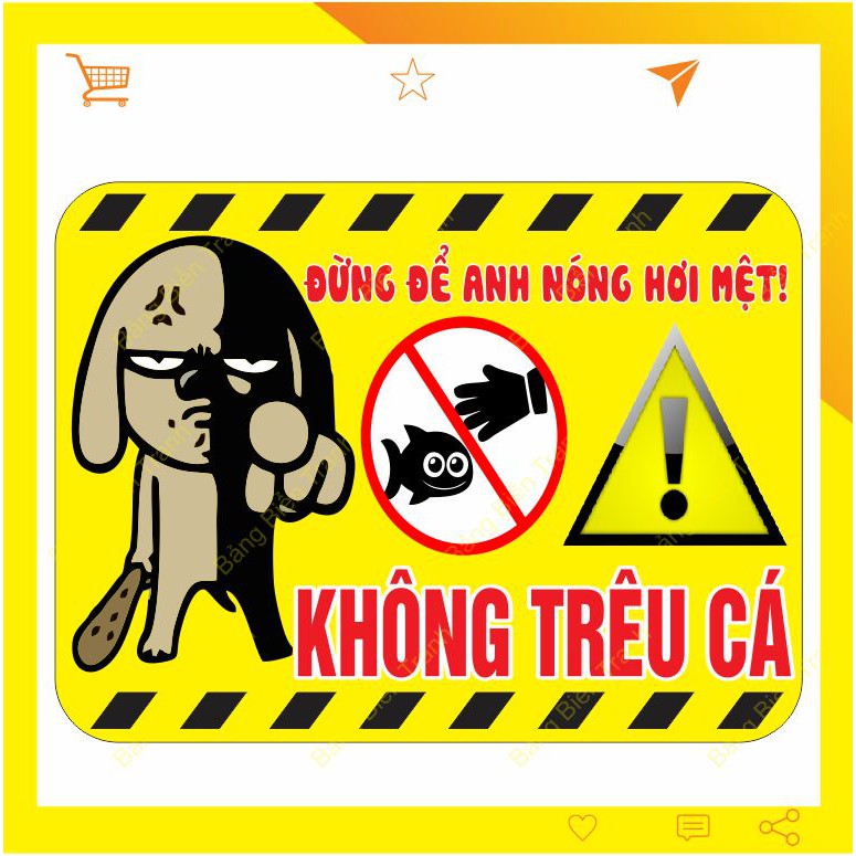 Decal Cảnh Báo Vui Nhộn Dán Hồ Cá