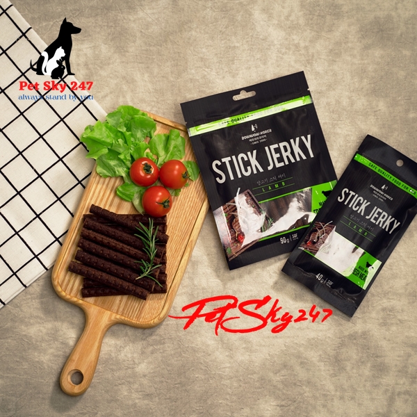 Thức Ăn Vặt Snack Thịt Cừu Que Cho Chó Bow Wow Lam Jerky 90g