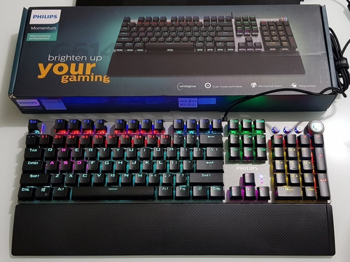 Bàn Phím Cơ Philips SPK-8614/00 Rainbow Gaming Blue Switch (Bạc)
