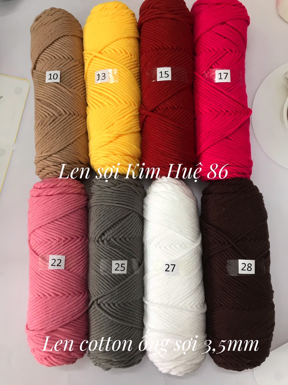 Len cotton ống sợi 3,5mm cuộn 100g