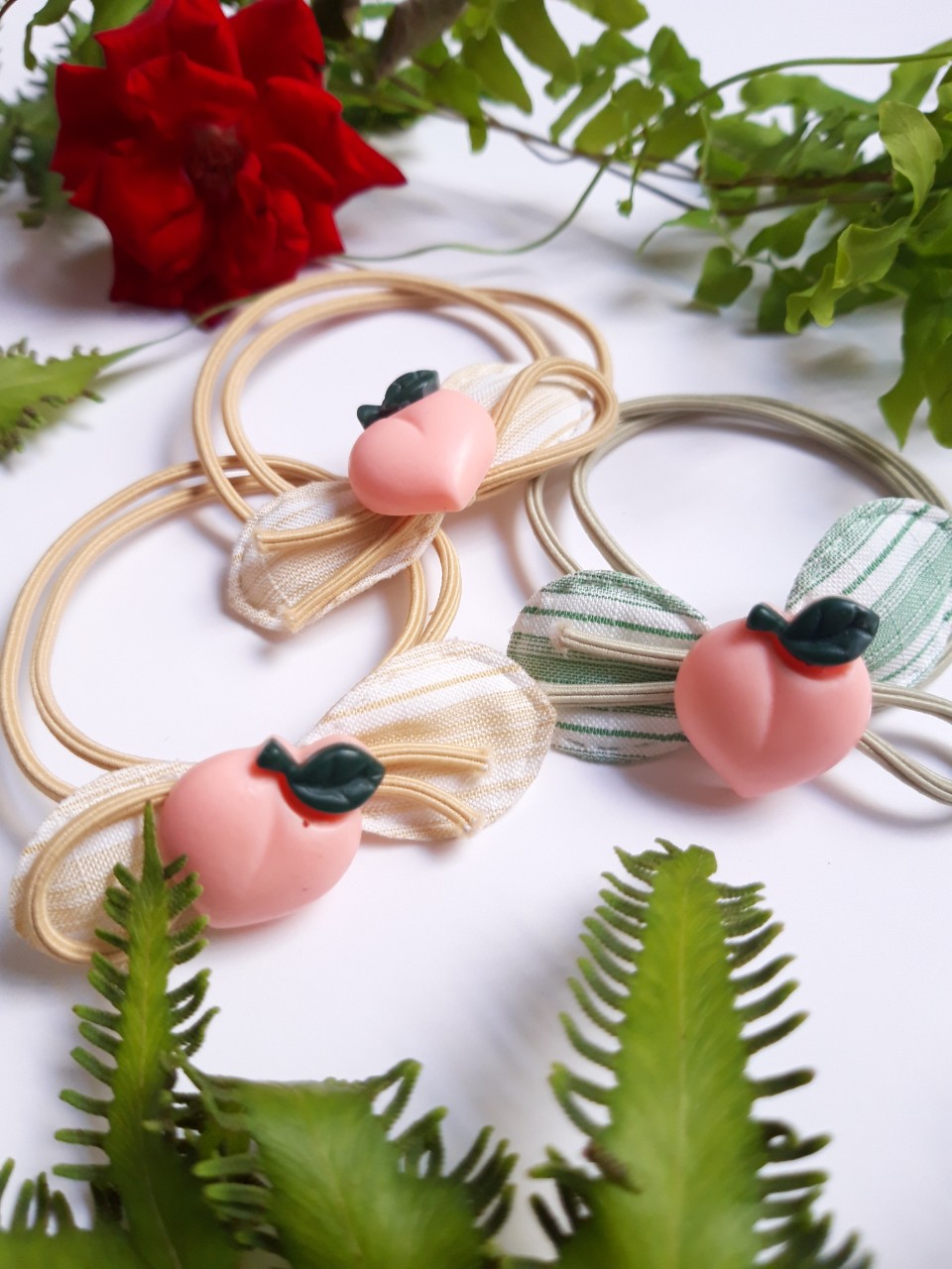 Set of 3 Super Sturdy 4-Season Fruit Hair Ties.