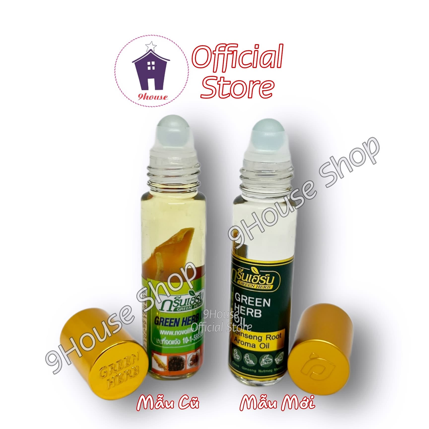 01 chai dầu nhân sâm ginseng green herb oil 8ml thái lan