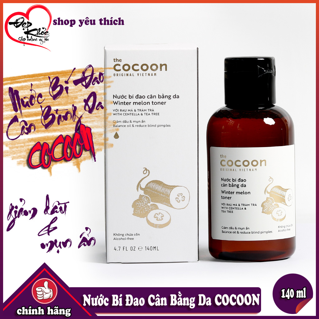 Nước Bí Đao Cân Bằng Da COCOON 140ml ( giảm dầu và mụn ẩn )