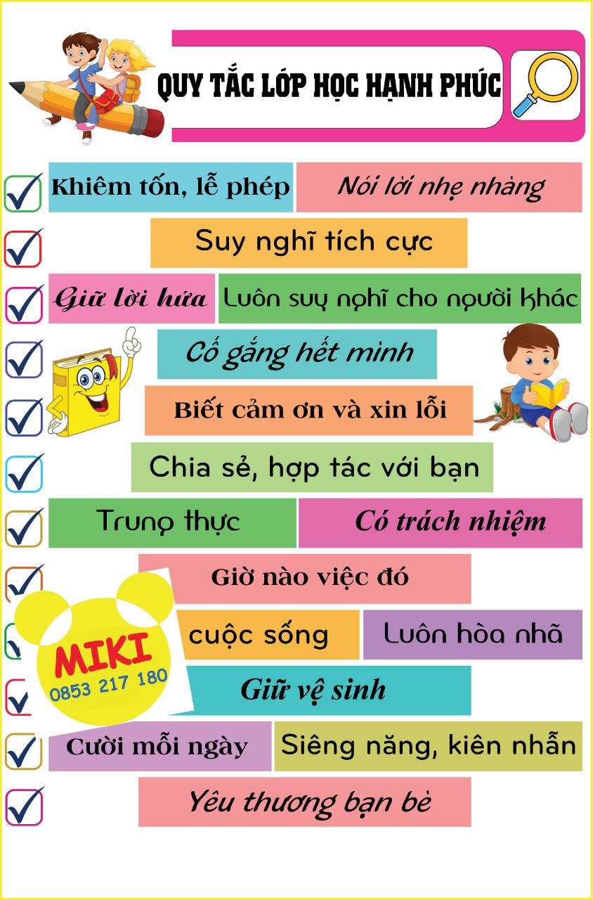 QUY TẮC LỚP HỌC HẠNH PHÚC