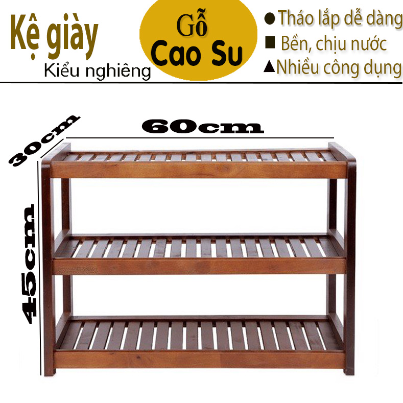 Kệ giày 3 tầng rộng 60cm bằng gỗ