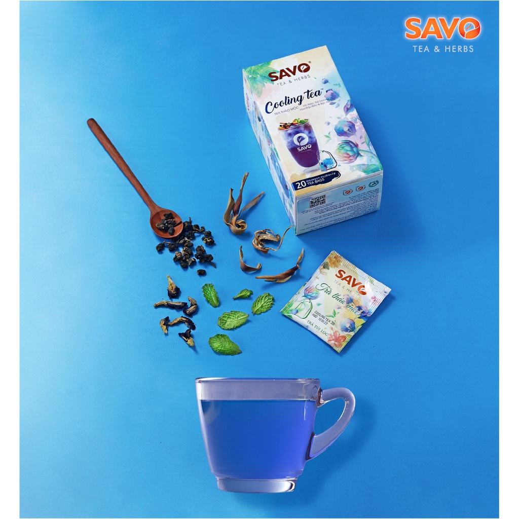 Trà Thảo Mộc SAVO Cooling (Cooling Herbal Tea) - Hộp 20 gói x 2gr