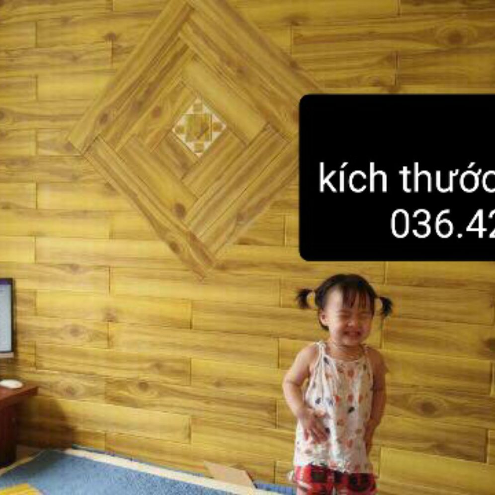 compo 10 tấm xốp dán tường giả gỗ