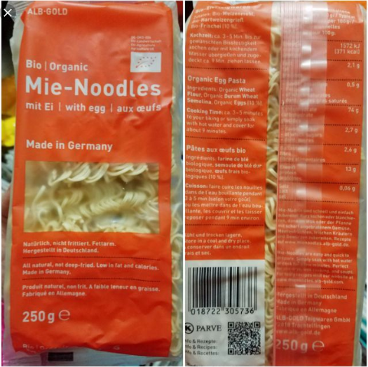 Mì Trứng Hữu Cơ Alb Gold (250g)