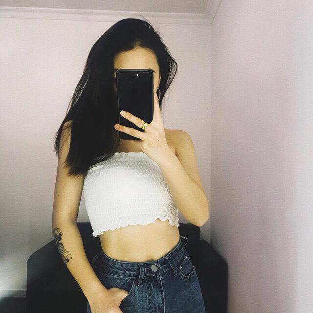 Aó ống voan nhún dễ phối đồ CROPTOP