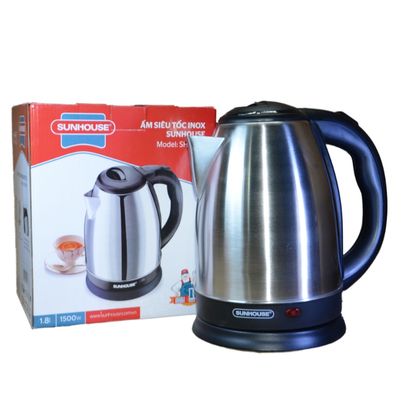 Ấm Siêu Tốc Inox - Bình Đun Nước Siêu Tốc SunHouse