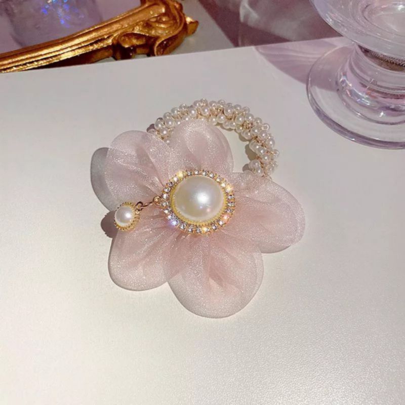 Dây cột tóc, buộc tóc đính đá pha lê phong cách Hàn Quốc dành cho nữ - loli