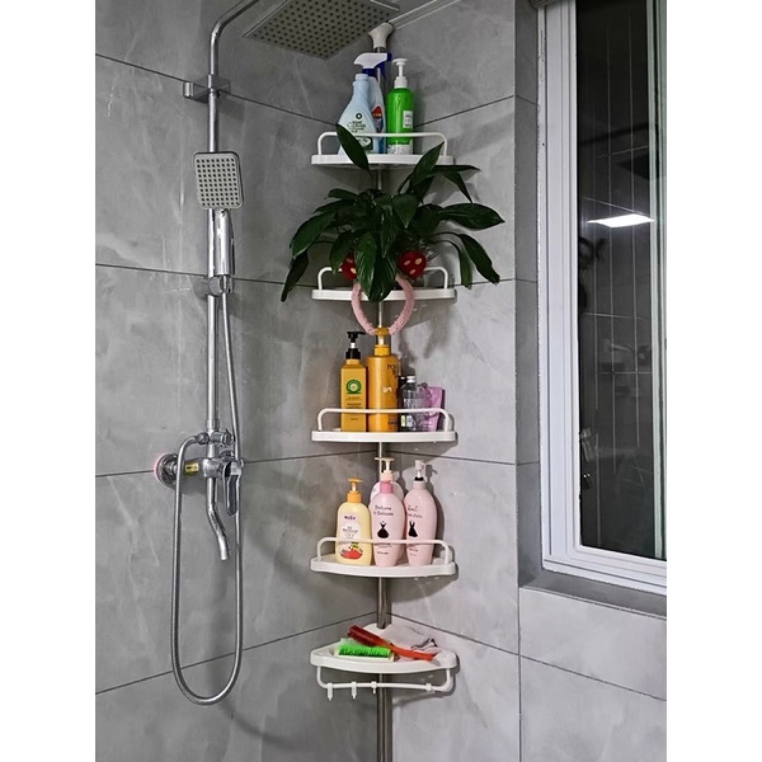 Kệ góc rút 4 tầng để đồ nhà tắm