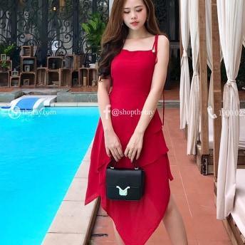 Đầm dáng xòe xếp 3 tầng