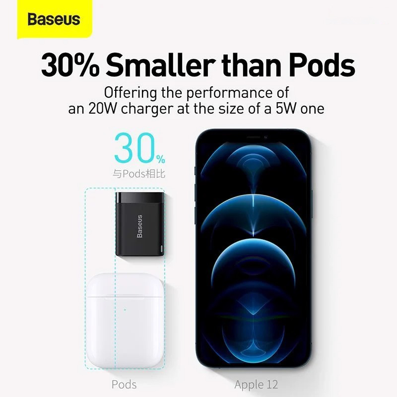 Củ sạc nhanh Baseus Super Si Pro Quick (Type C, 20W/18W, PD/ QC3.0 Quick charger)