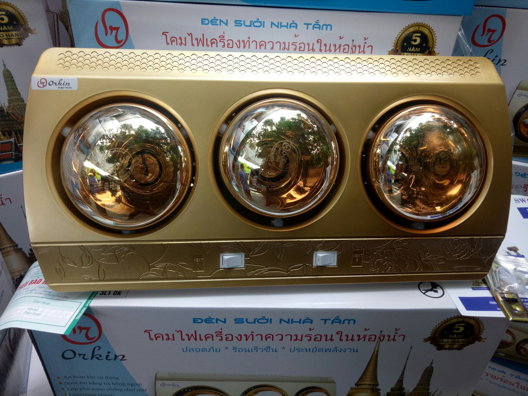 đèn sưởi nhà tắm 3 bóng Orkin