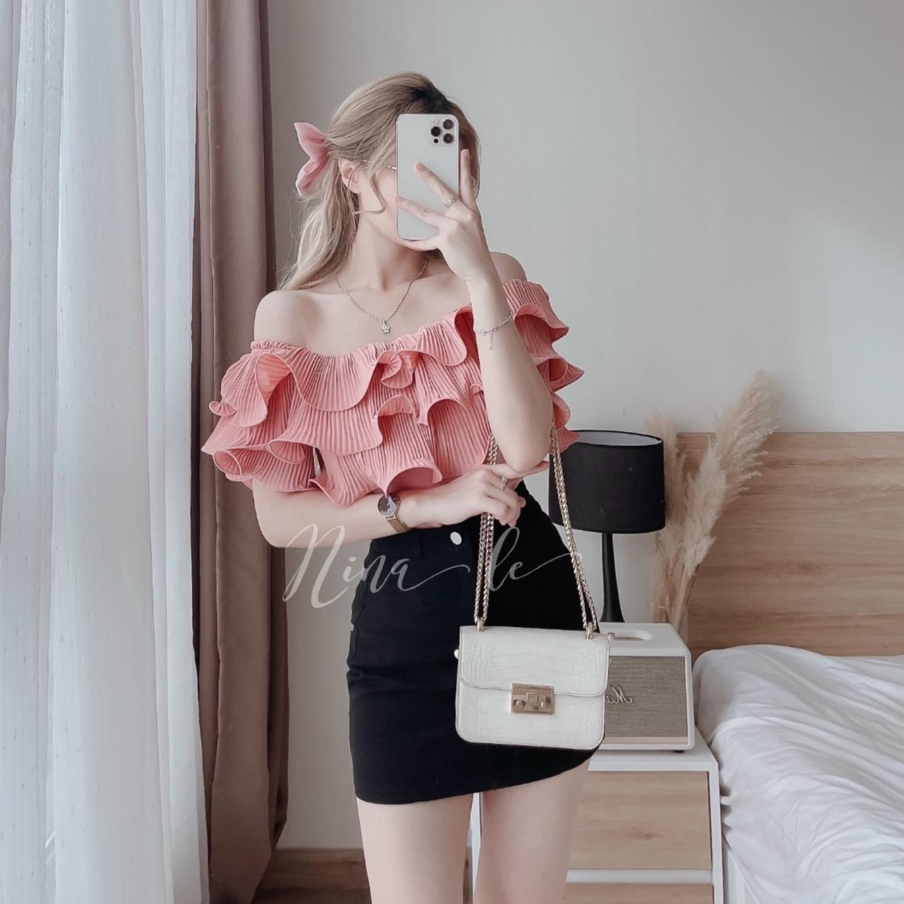 Sét Áo nữ Dập Ly & chân Váy Siêu Xinh