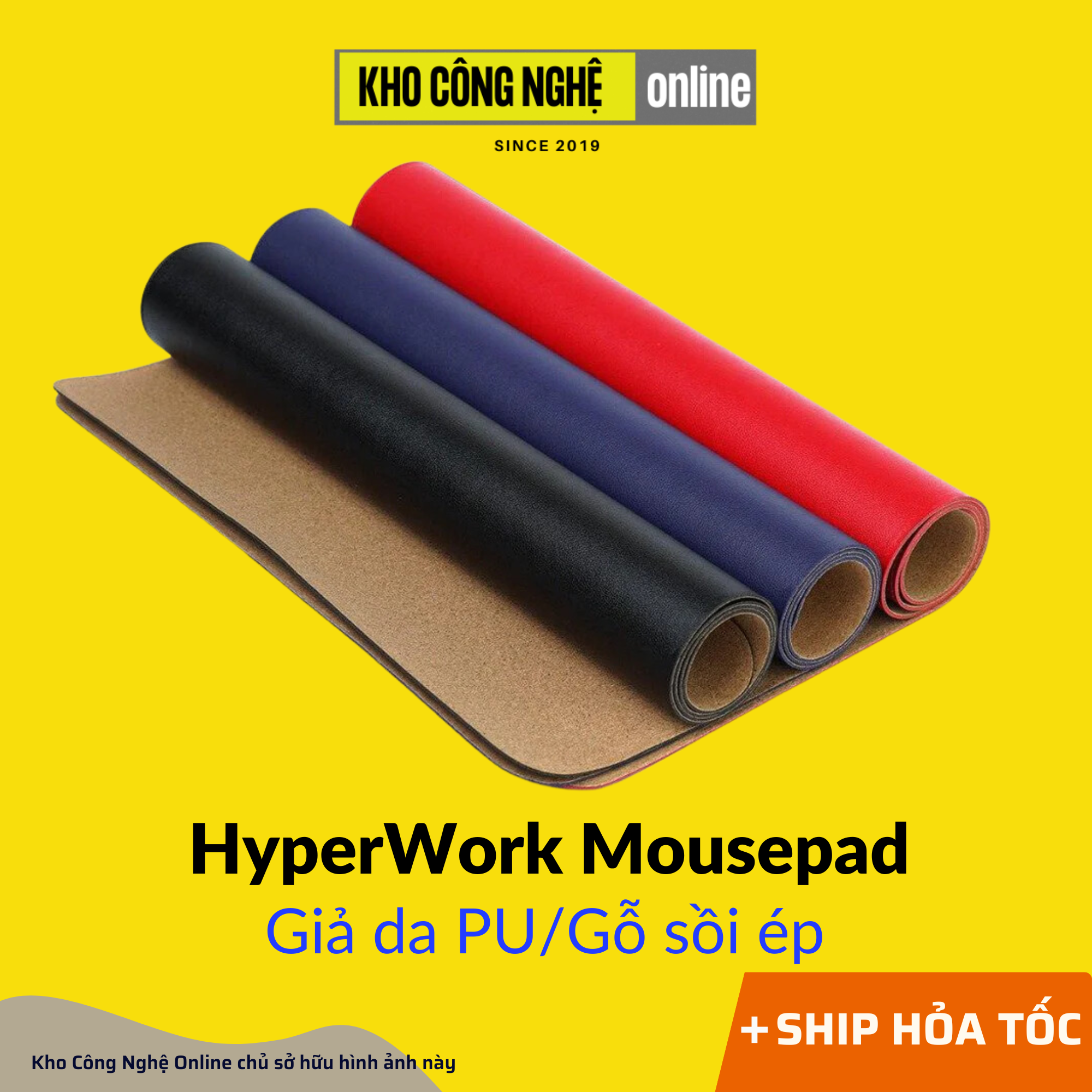 Lót chuột HyperWork bản lớn 80x40cm chất liệu giả da PU/Gỗ sồi ép cao cấp HyperWork Mousepad (Hàng Chính Hãng)