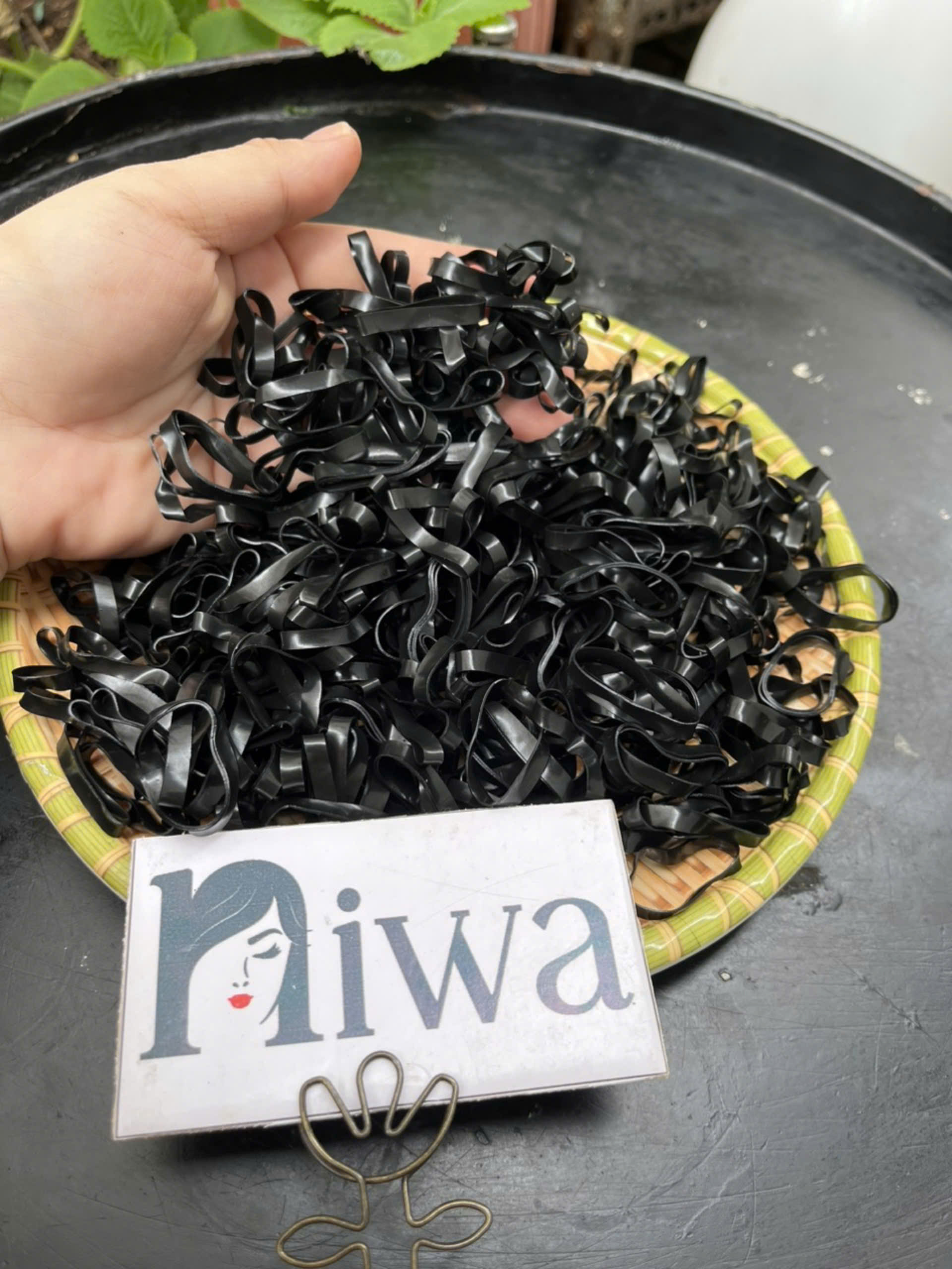 (CÂN ĐỦ) 100 gram Thun Cột Tóc Đen Bản To, Chun Buộc Tóc Siêu Dai