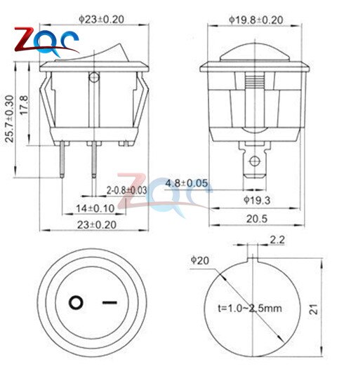 Công tắc KCD1-105 125V-10A 250V-6A (2 cái)