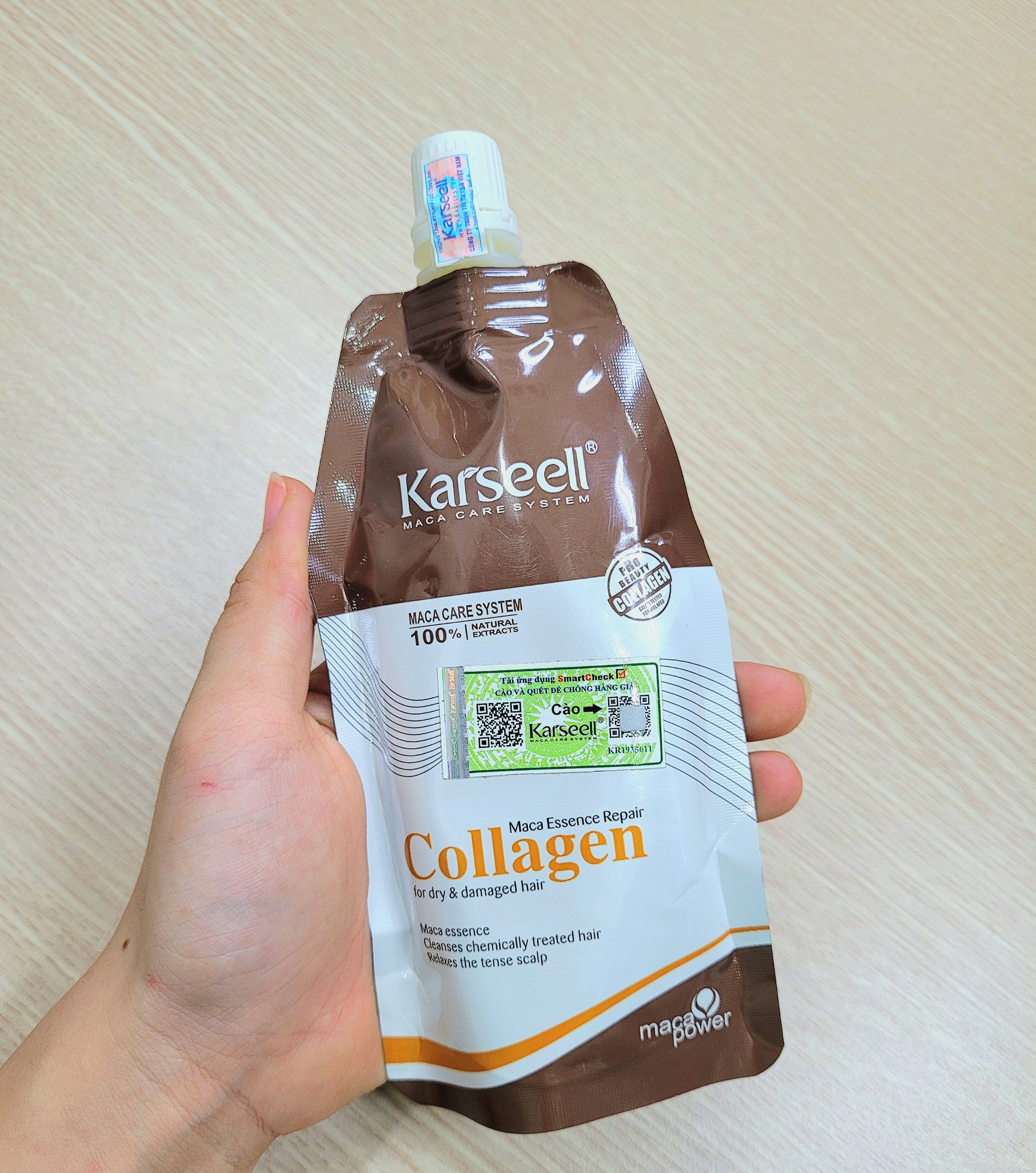 Dầu hấp tóc karseell maca collagen siêu mềm mượt tóc 500ml dạng hũ và dạng túi