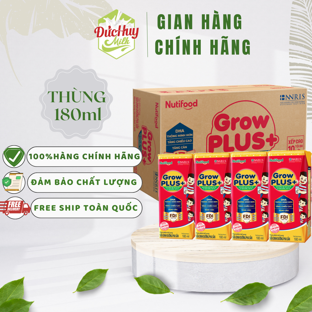 Thùng 48 hộp sbps nutifood grow plus sdd 180ml đỏ suy dinh dưỡng