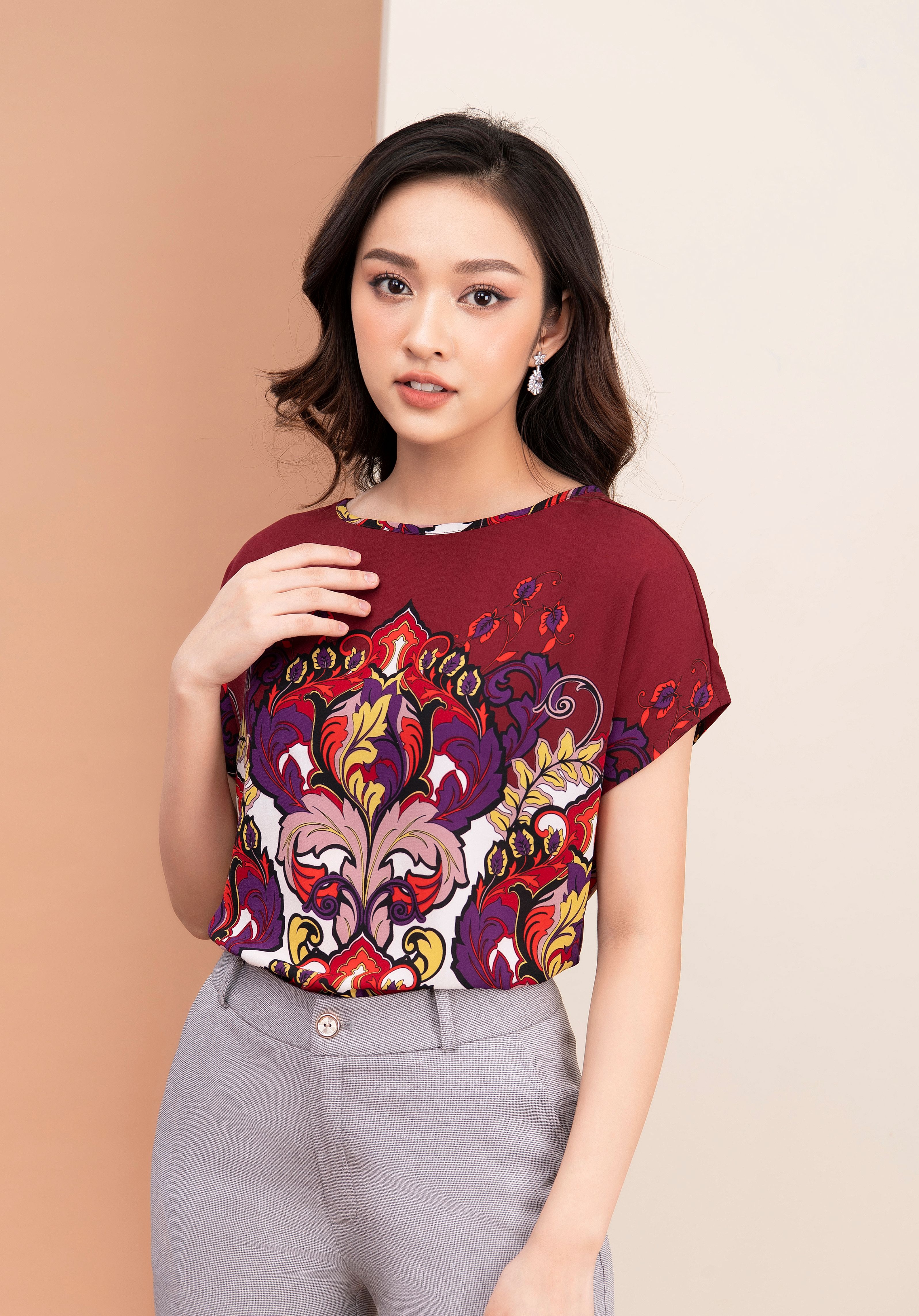Áo sơ mi nữ luperi lfsm181 ngắn tay họa tiết sang trọng, áo sơ mi tay ngắn, áo sơ mi kiểu nữ, áo sơ mi nữ đẹp, áo sơ mi tay ngắn nữ, áo sơ mi nữ đẹp lfsm181
