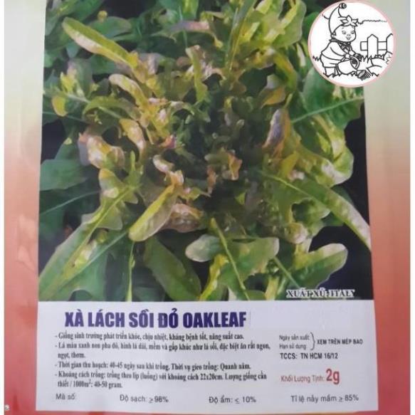 HẠT XÀ LÁCH SỒI ĐỎ OAKLEAF - GÓI 2 GRAM