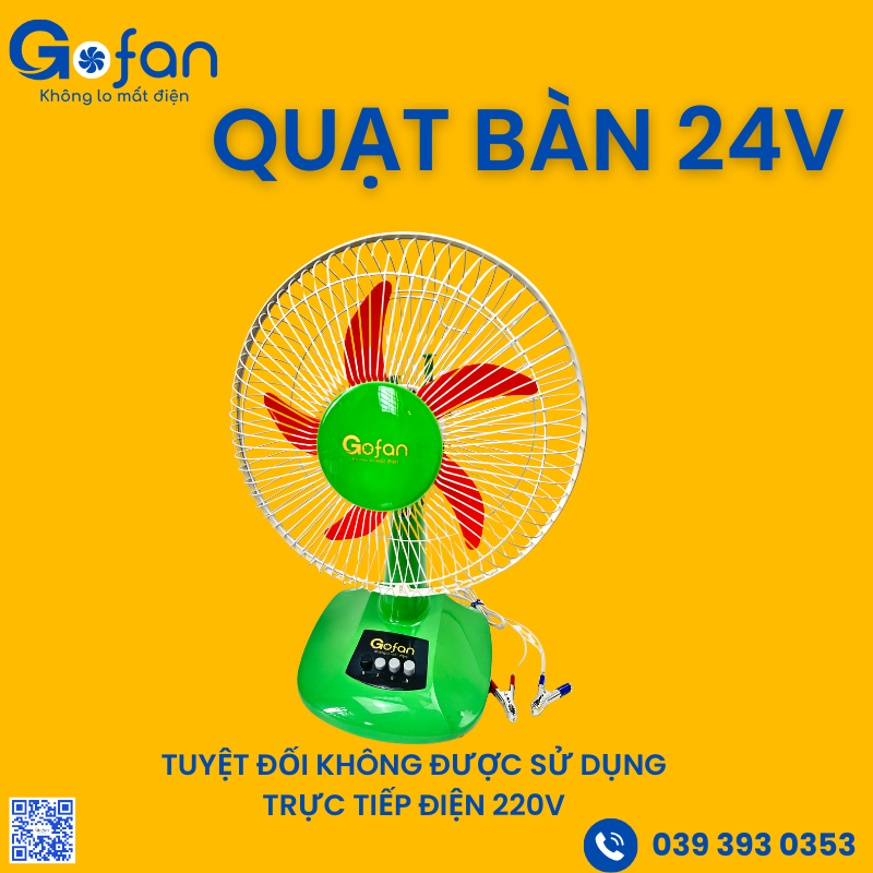 QUẠT BÀN B3 KẸP BÌNH ẮC QUY DC 12V/24V
