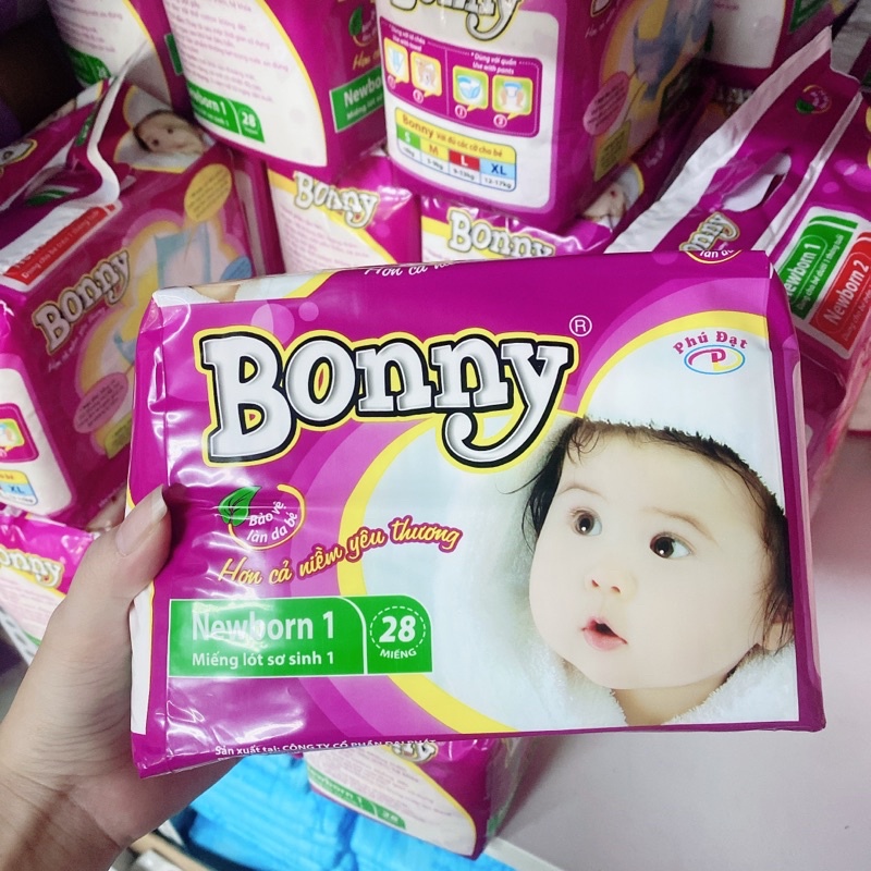 [Hoàn Tiền 10%]Miếng lót sơ sinh Bonny bịch 28 miếng