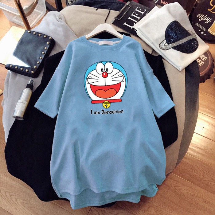 Áo Dáng Dài Xanh Hồng Doremon Doraemon