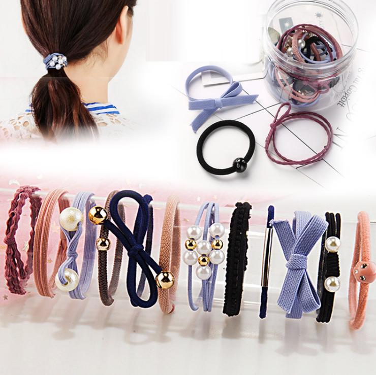 Sét 12 Thun Cột Tóc Hàn Quốc Dễ Thương - Bộ ( không hộp ) set 12 dây chun cột tóc phong cách Hàn Quốc