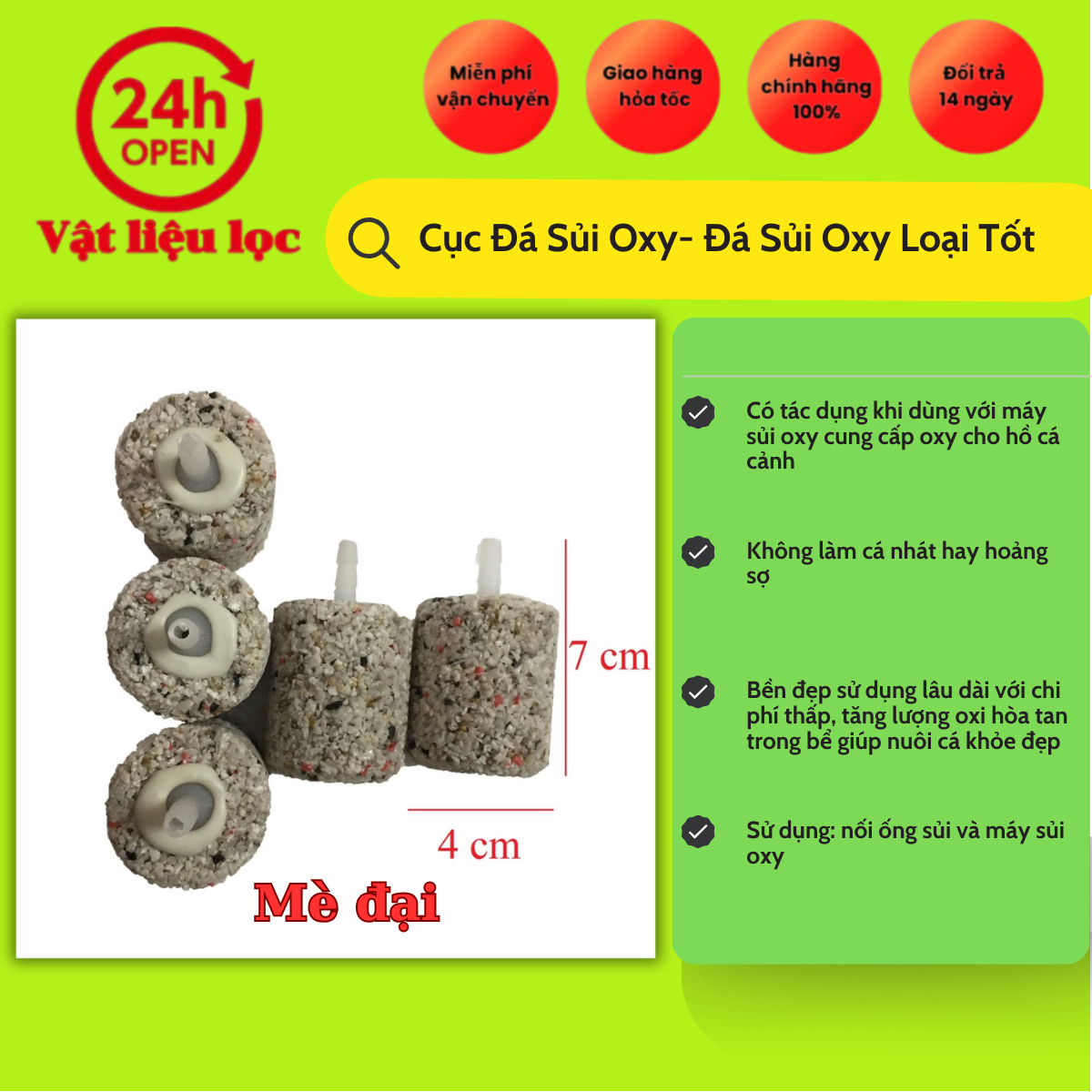 Cục Đá Sủi Oxy - Đá Sủi Oxi Loại Tốt