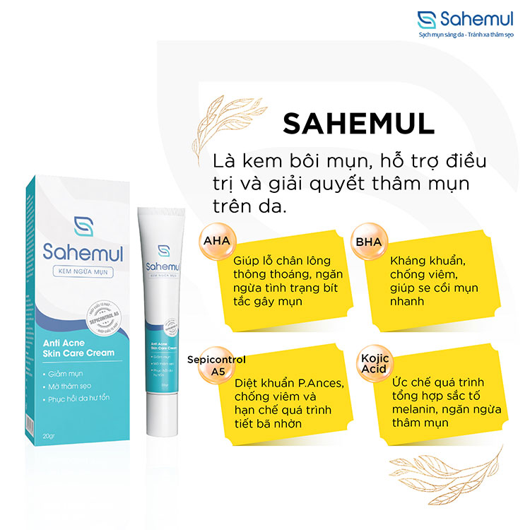 Kem ngừa mụn Sahemul - Bọt rửa mặt Sahemul 150ml [sahemun, sahemud, decumar]