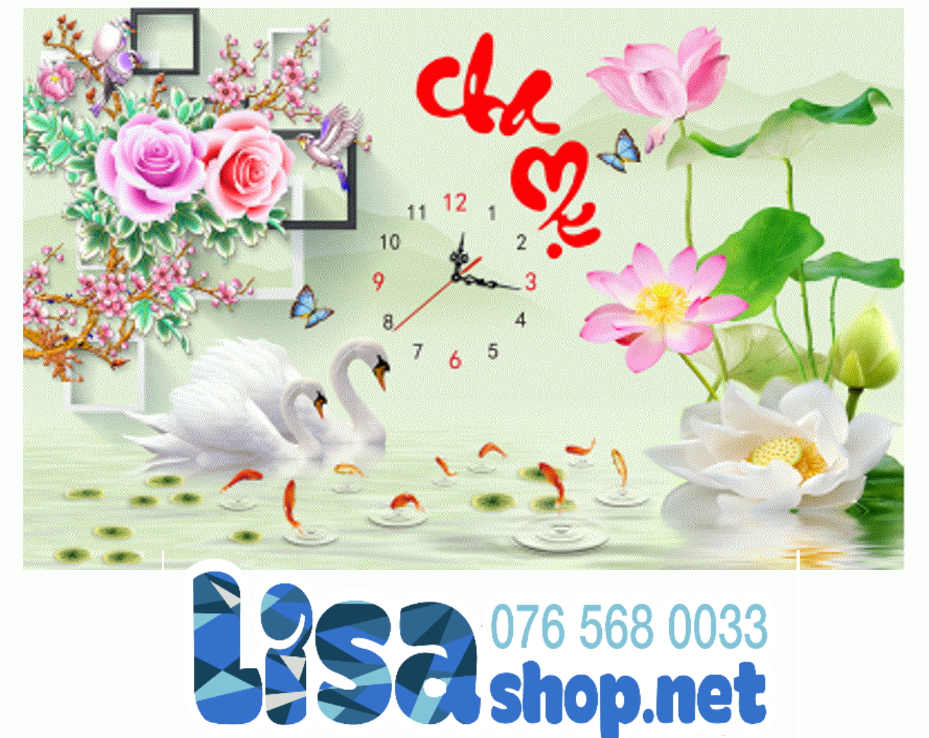 Tranh đính đá CHA MẸ 75x50cm chưa đính