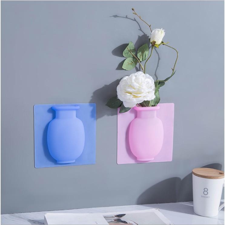 [HCM]Lọ cắm hoa silicon dán tường bình cắm hoa trang trí đẹp