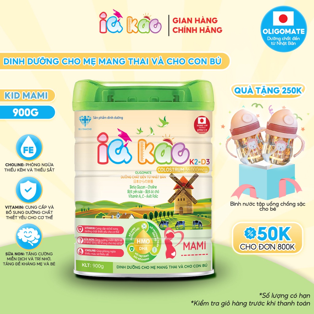 Sữa bột IQ KAO MAMI 900g dành cho mẹ bầu Sữa giúp xương chắc khỏe